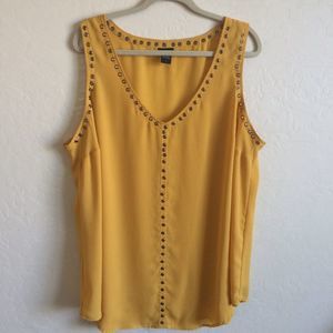 Torrid Yellow Sleeveless Sheer Tank Top Women's Size 3